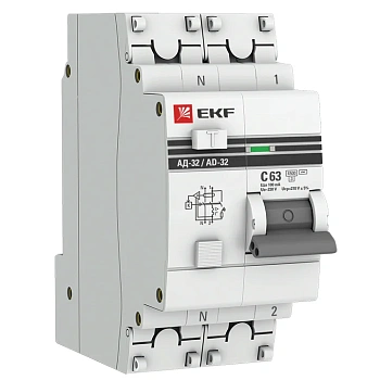 Диф 63А/100мА  АД32   1Р+N  (хар С)  PROxima    EKF