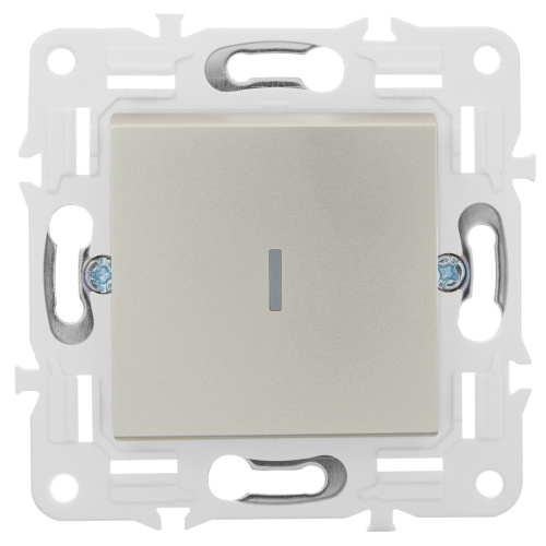 SKANDY Выключатель 1-клавишный с индикацией 10А SK-V07Sh шампань IEK