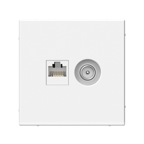 РОЗЕТКА ТВ + RJ45, кат. 5Е, БЕЛЫЙ