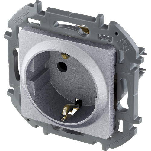 Розетка 2К+З АЛЮ INSPIRIA