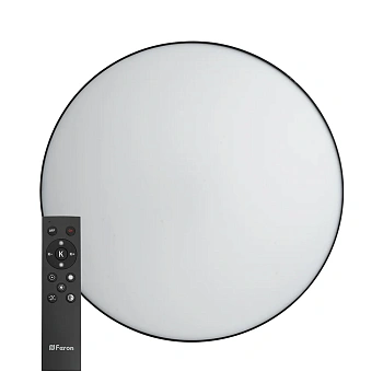 Светильник светодиодный с пультом 60W, Max. 3600Lm, 3000К-6500K, AL6200 “Simple matte” черный Feron
