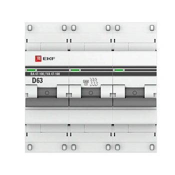 3р 63А ВА 47-100  х-ка D PROxima   EKF