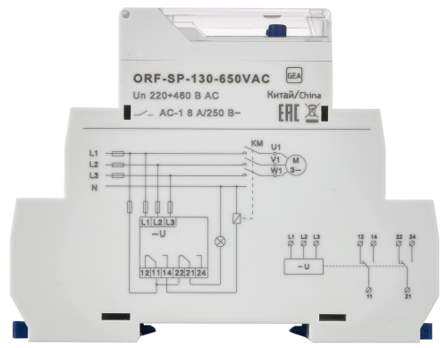 Реле фаз ORF-SP 3ф. 2 конт. 130-650В AC ONI