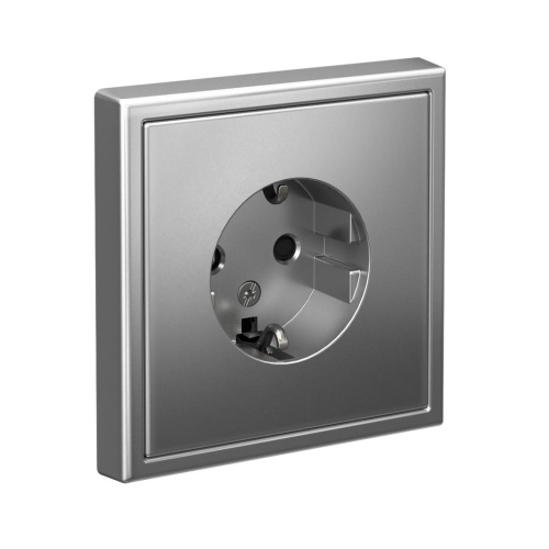 РОЗЕТКА с заземлением со шторками, 16А, мех-м, СТАЛЬ