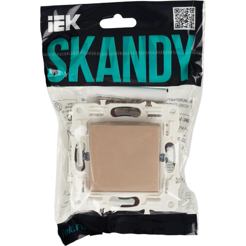 SKANDY Выключатель 1-клавишный перекрестный 10А SK-V03Sa песочный IEK
