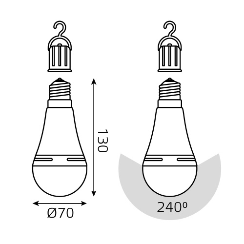 Лампа LED A60 8W 490lm 4100K E27 Li-Ion