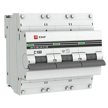 3Р 100А ВА 47-100 х-ка С  10кА   EKF  PROxima