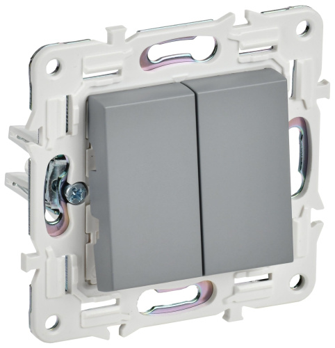 SKANDY Выключатель 2-клавишный 10А SK-V04Gr серый IEK