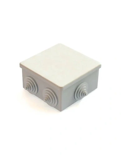 Коробка расп. д/откр.пр. 100х100х50 GE41255 IP 55, 6 гермоводов, серая, защелк.крышка Greenel