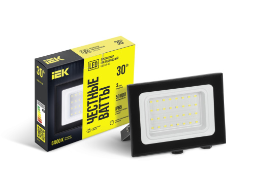 ПрожекторСДО06-30светодиодныйчерныйIP656500KIEK