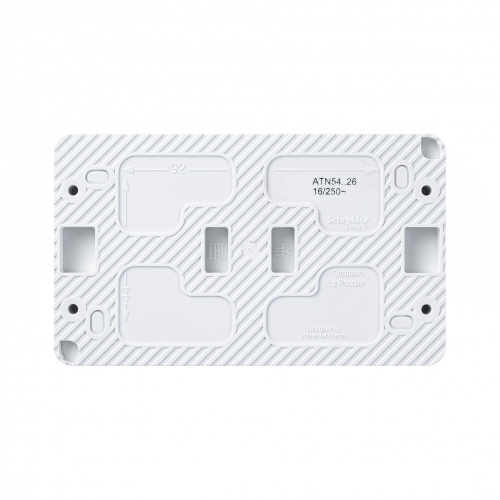 AtlasDesign PROFI IP54 О/У РОЗЕТКА двойная с заземлением со шторками 16А, БЕЛЫЙ