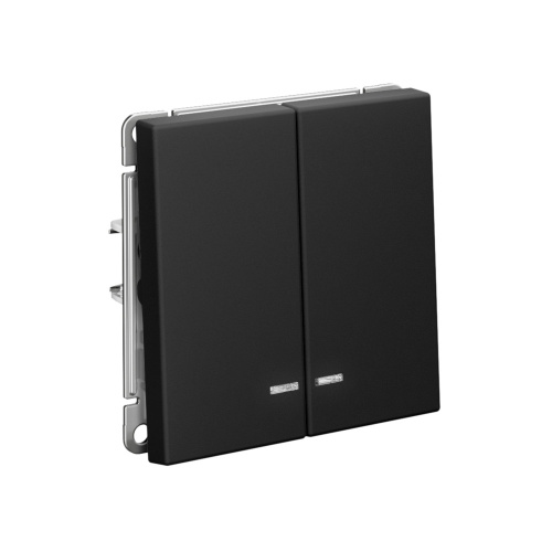 2-кл. ВЫКЛЮЧАТЕЛЬ с подсветкой, сх.5а, 10АХ, мех-м, КАРБОН