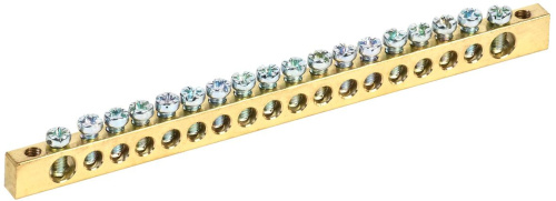 Шина PEN "земля-ноль" 6х9мм 18/2 (18групп/крепеж по краям) IEK