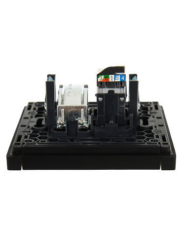 FORTE&PIANO Роз. двойная TV+RJ45 кат.5E FP136 чер. IEK