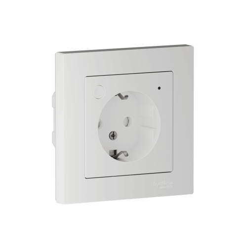 SMART РОЗЕТКА с заземл., со шт., Zigbee, L+N, 16А, мех., БЕЛЫЙ