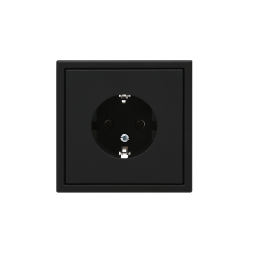 РОЗЕТКА с заземлением, 16А, мех-м, КАРБОН