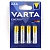Алкалиновая батарейка типа ААA VARTA [LR03] упак 4шт