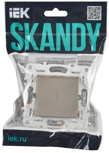 SKANDY Выключатель 1-клавишный с индикацией 10А SK-V07Sh шампань IEK