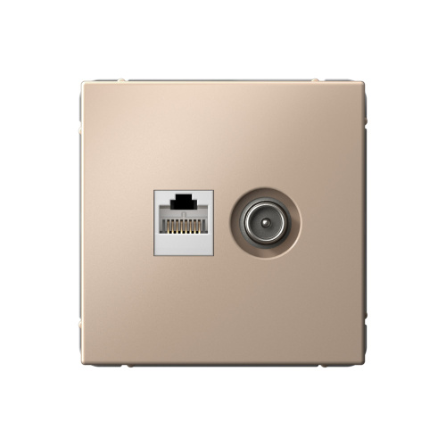 РОЗЕТКА ТВ + RJ45, кат. 5Е, ПЕСОЧНЫЙ