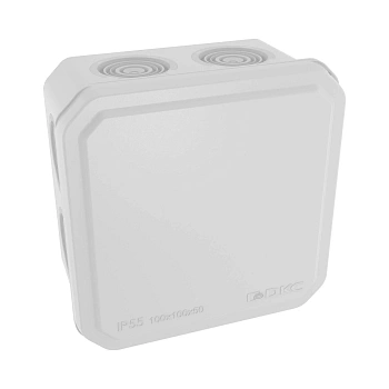 Коробка ответвительная с кабельными вводами, IP55 100х100х50, серая