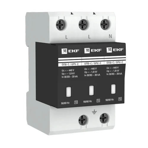 Ограничитель импульсных напряжений ОПВ-C/3P In 20кА 385В с сигн. EKF PROxima 