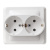 ЭТЮД С/У двойная РОЗЕТКА с заземлением без шторок 16А 250B, БЕЛЫЙ, Россия
