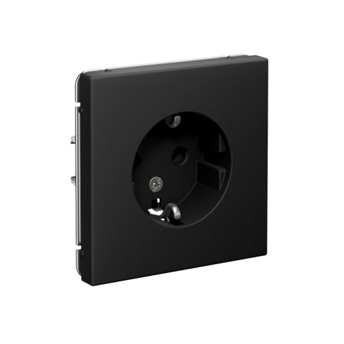 РОЗЕТКА с заземлением, 16А, мех-м, КАРБОН