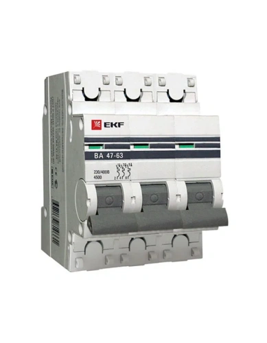 Автоматический выключатель 3P 40А (C) 4,5kA ВА 47-63 EKF PROxima
