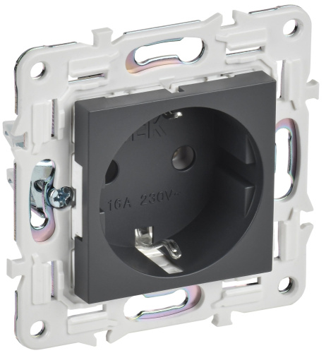 SKANDY Розетка с заземлением без защитных шторок 16А SK-R05T титан IEK