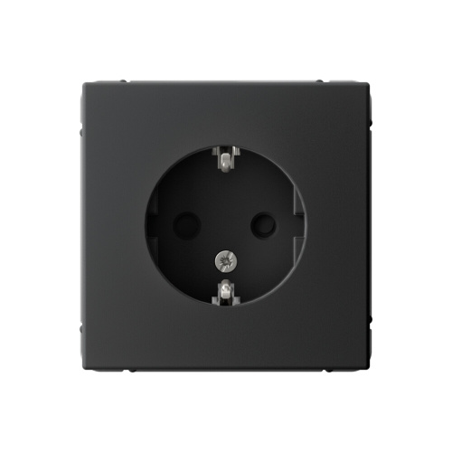 РОЗЕТКА с заземлением со шторками, 16А, мех-м, КАРБОН