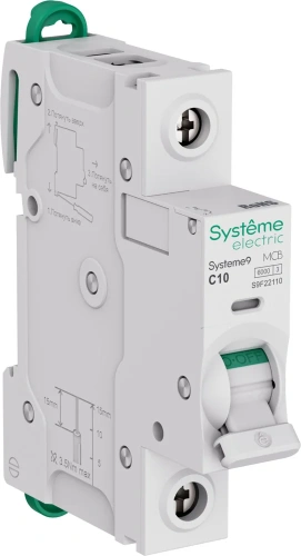 Автоматический выключатель (АВ) C 10A 1P 6kA 230В Systeme9 Systeme Electric