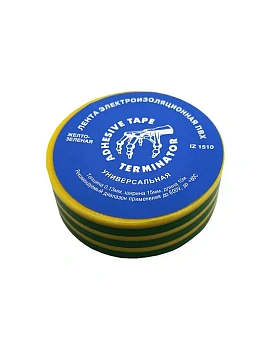 Изолента желто-зеленая ПВХ 15ммх10м Terminator IZ 1510G/Y