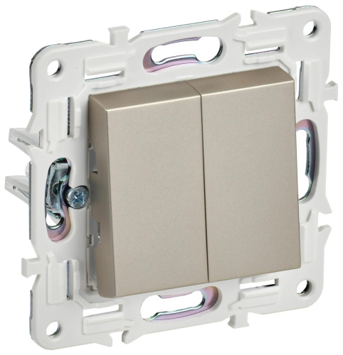SKANDY Выключатель 2-клавишный 10А SK-V04Sh шампань IEK