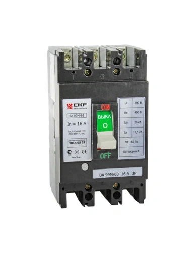 Выключатель автоматический ВА-99М 63/16А 3P 25кА EKF PROxima