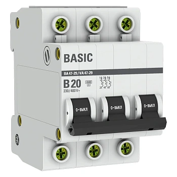 3Р 20А ВА 47-29 х-ка В  EKF Basic