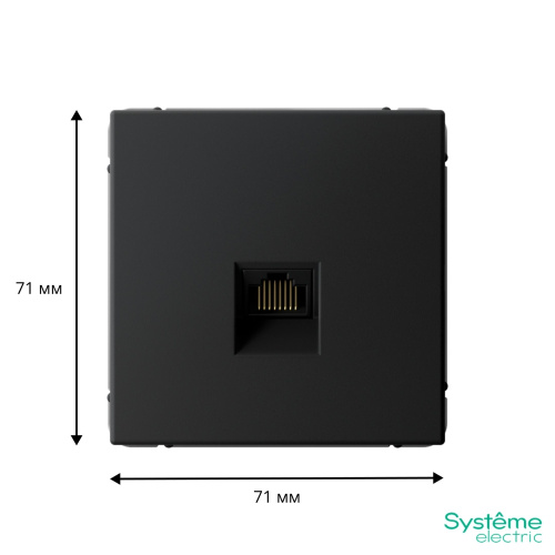 ARTGALLERY РОЗЕТКА компьютерная RJ45, кат. 5е, механизм, КАРБОН