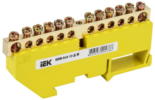 Шина PE "земля" на DIN-изол ШНИ-6х9-12-Д-Ж IEK