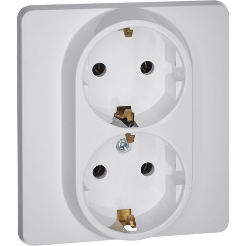 Розетка 2X2К+З БЕЛ INSPIRIA