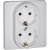 Розетка 2X2К+З БЕЛ INSPIRIA
