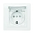 Минск Розетка 1-местная СП с/з с крышкой 16А белая с защ. штор. IP44 EKF
