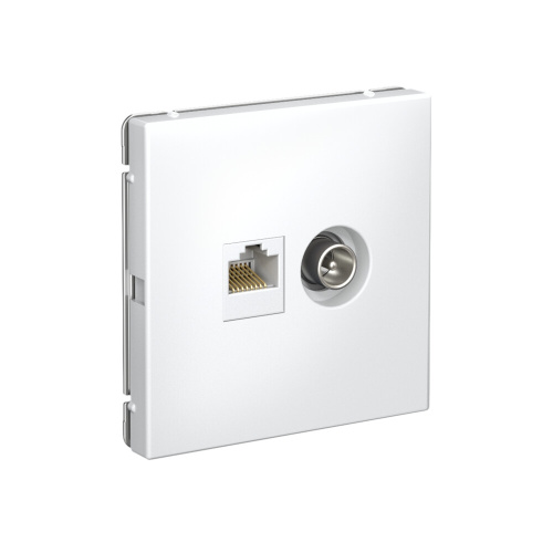 РОЗЕТКА ТВ + RJ45, кат. 5Е, БЕЛЫЙ