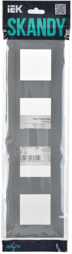 SKANDY Рамка 4-местная SK-F04Gr серый IEK