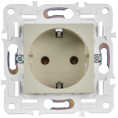 SKANDY Розетка с заземлением без защитных шторок 16А SK-R05B бежевый IEK