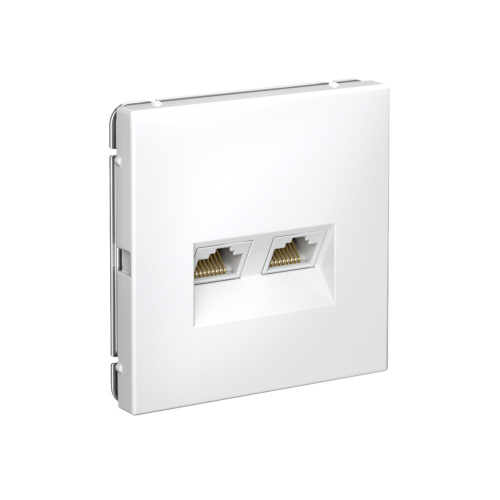 РОЗЕТКА  RJ45+RJ45, кат.6А, мех-м, БЕЛЫЙ