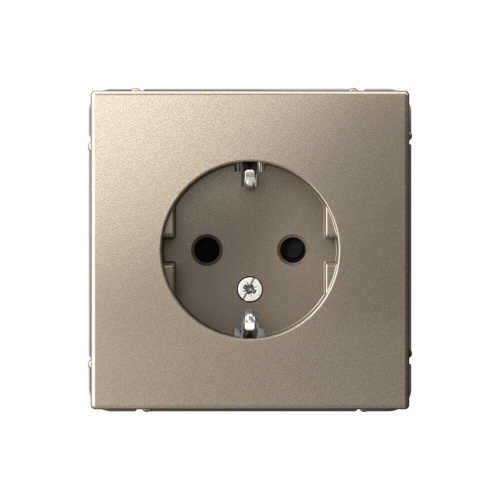 РОЗЕТКА с заземлением со шторками, 16А, мех-м, ШАМПАНЬ