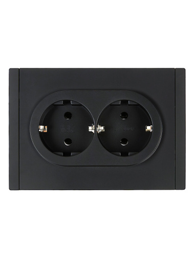 FORTE&PIANO Роз. 2-я с з/к без з/ш б/к 16А FP124 чер. IEK