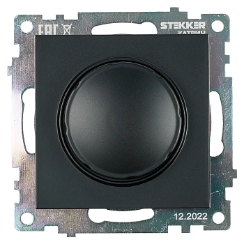 Выключатель диммирующий TRIAC (механизм) 250В, 500W, серия Катрин, GLS10-7106-05, черный