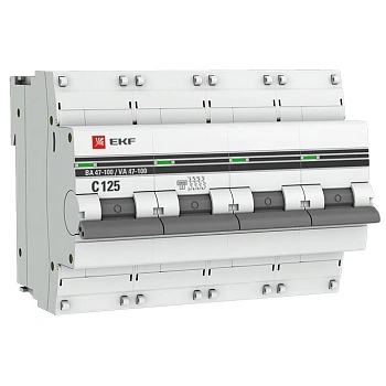 4Р 125А ВА 47-100 х-ка С  4,5кА   EKF  PROxima