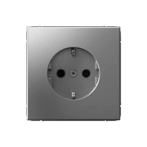 РОЗЕТКА с заземлением со шторками, 16А, мех-м, СТАЛЬ