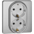 Розетка 2X2К+З АЛЮ INSPIRIA